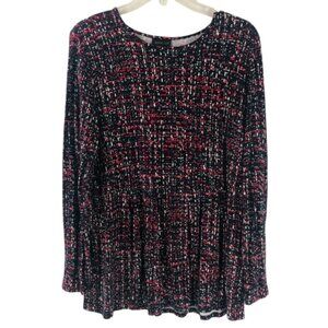 J. Jill Wearever Collection Women's Peplum Top Size M Artsy Art To Wear Career